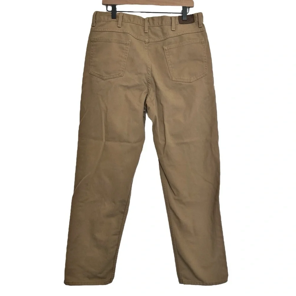 L. L. Bean Canvas Pants Natural Fit Straight Leg Brown 36 x 32 Men’s Cotton